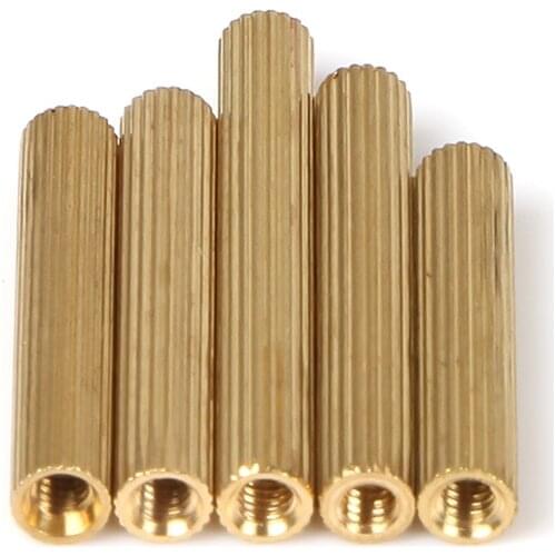 50pcs M2xL Brass Knurled Female Standoff Threaded Mounts Spacer Pcb Motherboard Standoffs 3mm-35mm