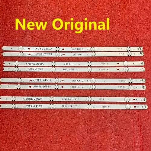 8 PCS/set LED backlight strip for LG 49UH6500 49UH650V 49UH661V 49UH668V LC490DGG FJ M6 M5 6916L-2452A 2453A 6916L-2551A 2552A