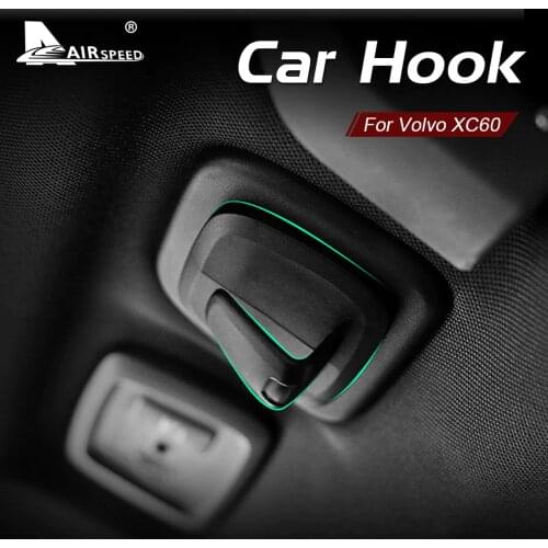 AIRSPEED for Volvo XC60 2018-2020 XC90 2015-2020 Accessories Auto Back Seat Car Hanger Bag Hook Holder Sundries Bag Handbag Hook