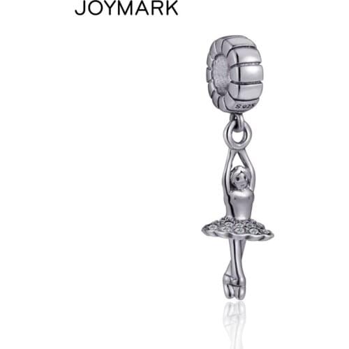 Ballet Dancer Sterling Silver Dangle Charms 925 Silver Pendant Beads For DIY European Necklace Bracelet Jewellery Making SDC937