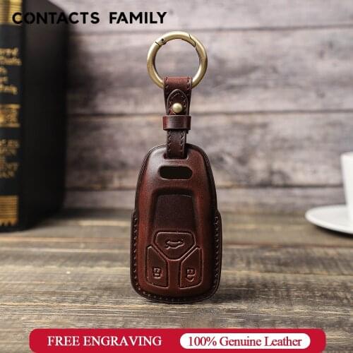 Genuine Leather Car Key Cover Case for Audi Q7 A4L Q5L A5 S4 TT TTS 2018 2019 2020 Cover Accessories Car Keychain Protection