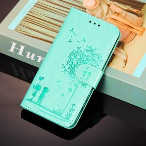 Dandelion Flower Embossed Pu Leather Phone Case for Xiaomi 11 Card Slot Wallet Photo Frame Kickstand Back Cover