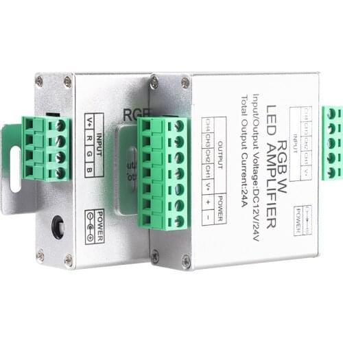 DC12/ 24V 24A Led RGB RGBW Strip Amplifier 6A x 3 Channel Output Led RGB Strip Power Repeater Console Controller,free shipping