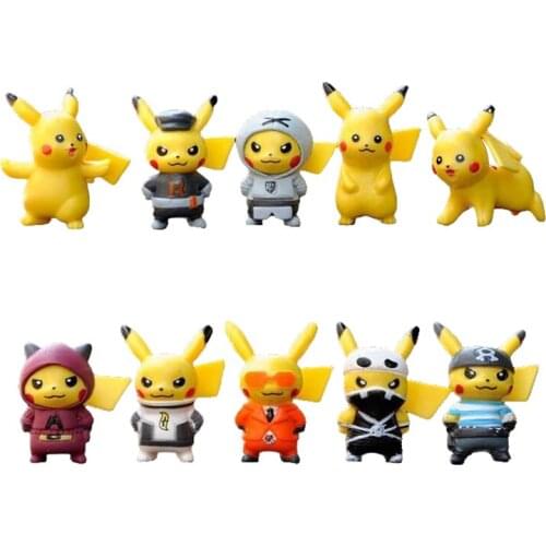 10pcs/setcartoon Movie Anime Pokemon Action Figure Mini Toy Figure 4CM Pikachu Action Figure Model Child Gift Birthday Gift