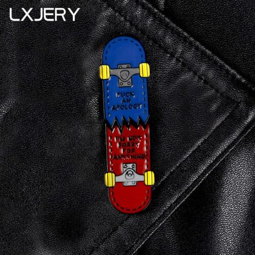 LXJERY Cartoon Enamel Skateboard Pins Badge On Backpack Funny Brooch Pins For Clothes Broche For Women Girls Gift
