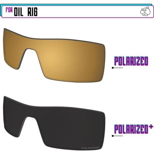 EZReplace Polarized Replacement Lenses for - Oakley Oil Rig Sunglasses - BlackPPlus-GunmetalP