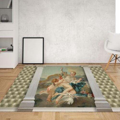 Greek Myths Aristocracy Area Rugs Classical Kitchen Floor Mat Living Room Bedroom Bathroom Decor Carpet Venus Disarming Cupid