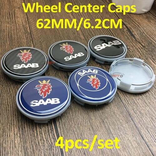 Good Quality 4pcs/set 62mm Car emblem Logo Badge For SAAB 9-3 9-5 93 95 BJ SCS 63mm Car Rim wheel hub caps Car Wheel Covers