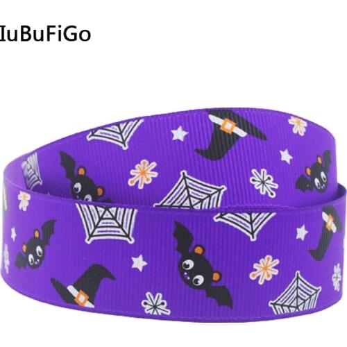 [IuBuFiGo] 1" 25mm Halloween ribbons DIY hair bow Craft material 10 yards / lot 50 yards