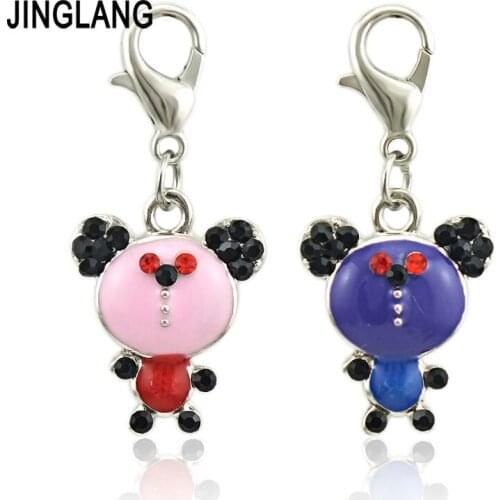 JINGLANG DIY Korean accessories Girl enamel charms flower alloy small pendant Mini Edition beauty girls series 50 Pcs