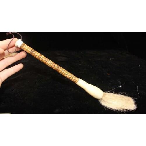 Collection of old Chinese calligraphy paintings inlaid with ox-bone large brush decorative ornaments/19