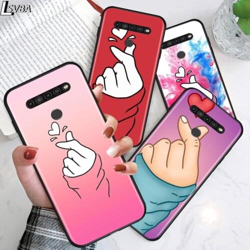 Finger kpop for LG G8 G8S G8X V30 V35 V40 V50 V60 ThinQ Q60 K40 K50 K30 K41 K51 K61 K71 K22 Black Phone Case