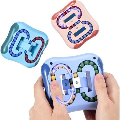 Creative Stress Relief Cube Ttoys for Adults Anti Depressive Kids Educational Toys Rotating Magic Bean Fingertip Cube Toys Gift