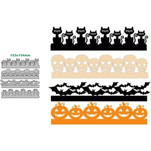 Metal Cutting Dies Cat Skull Bat Pumpkin for DIY Scrapbooking Album Paper Cards Decorative Crafts Embossing Die Cuts