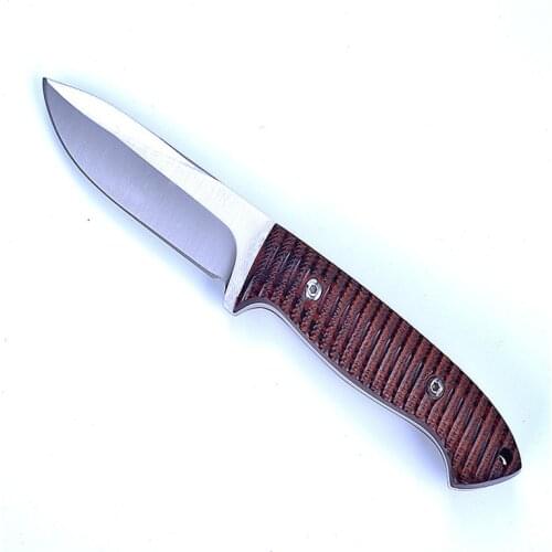 Dropship 440C Stainless Steel Fixed Blade Knife Color Wooden Handle Hunting Knife Handmade tactical Knife Outdoor Survival Tool