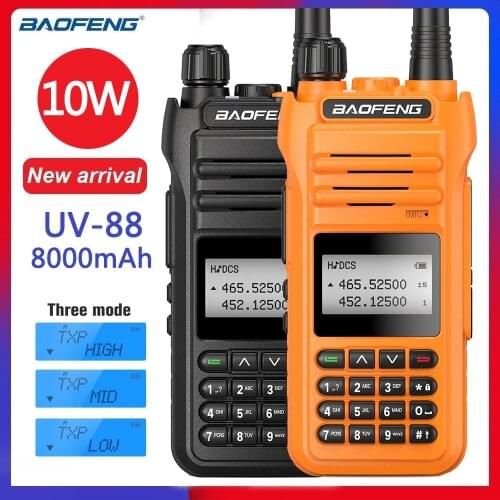 2PCS Baofeng UV-88 Walkie Talkie 10W Amateur Two Way Radio Station UV88 Tri-Power 10/5/1W Dual Band Transceiver UV-5R BF-F