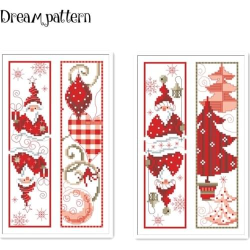 Christmas patterns on both sides bookmarks cross stitch kit counted 18ct 14ct Plastic Fabric needlework embroidery Craft kit
