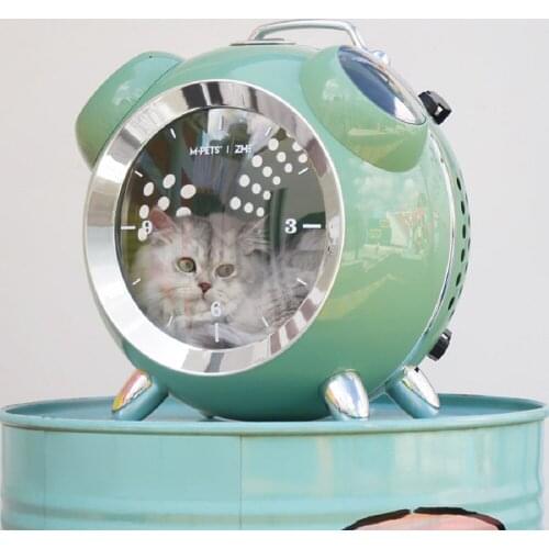 Alarm clock cat bag cat backpack creative travel out pet bag cat backpack Space Capsule Large Portable Breathable Cat Backpack
