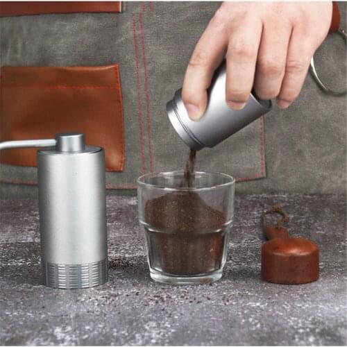 Silver Coffee Grinder Mini Stainless Steel Hand Manual Handmade Coffee Bean Grinders Mill Kitchen Tool Grinders