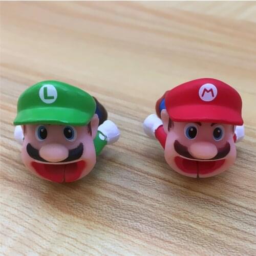 SIANCS 1pcs Super Marios Cartoon Cable Bite Protector For Iphone Usb Cable Cute Model Anti-break Protector Organizer Winder