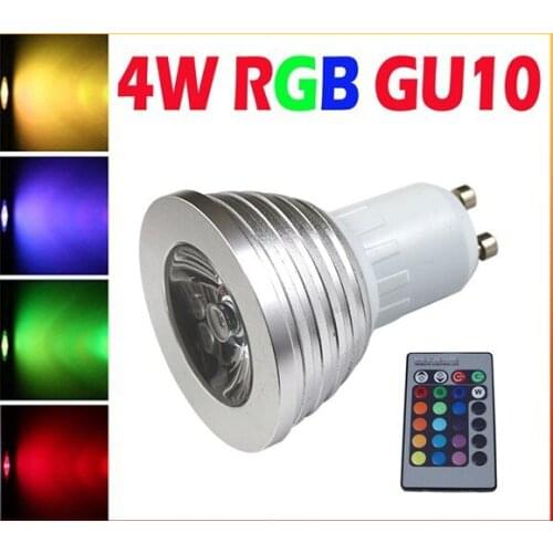 4W GU10 E27 E14 GU5.3 MR16 RGB LED Light Bulb 16 Color RGB Change 110V/220V with Remote for home party decoration atmosphere