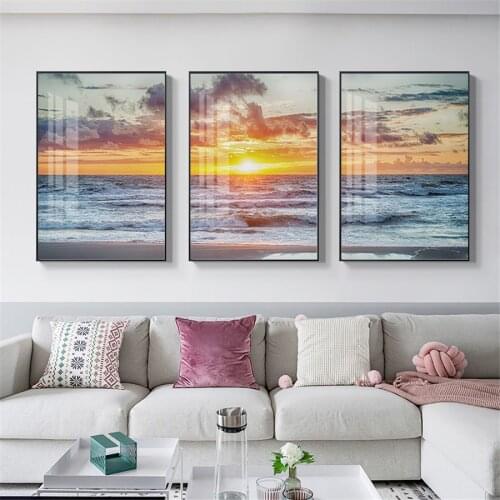 Sunset By The Sea Wall Art Canvas Painting Wall Art Painting Pictures For Living Room Home Decoration Wall Picture Decoration
