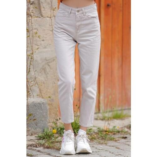 Women Mom Jeans Beige-2411.392