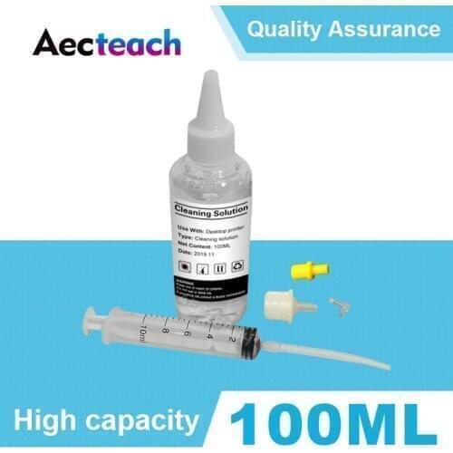 Aecteach 100ml Bottle Printerhead Cleaning Fluid Wash Liquid for Epson Printer Head Ink Cartridges Dye Ink