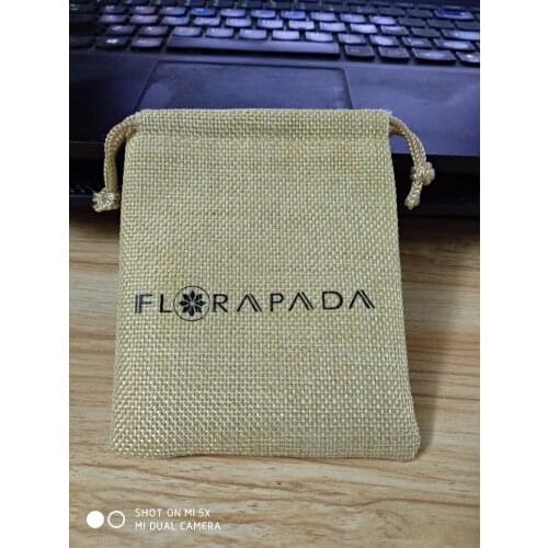 1000pcs small drawstring bags 10*12cm jute fabric jewelry bags wholesale with custom 1 color logo, include shipping by DHL