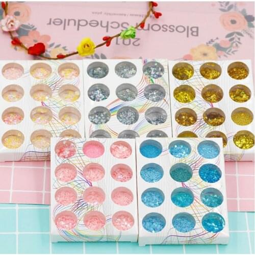 12 Bottle/Set Glitter Filling Tools Filler Decoration Star Heart Loose Sequins DIY Tool Sequin Epoxy Resin Mold Accessories