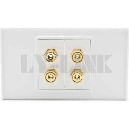 120 X 70 4 ports speaker wall plate with female to female connector