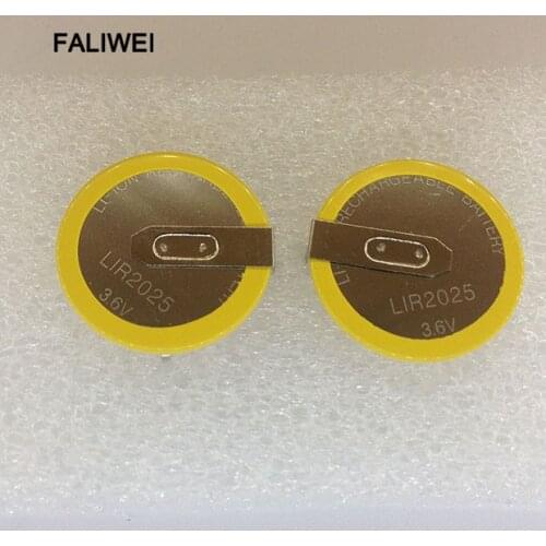 2PCS/LOT LIR2025 2025 90degrees pins Rechargeable battery for Automobile remote control key good quality