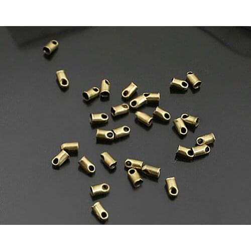 27183-2)200PCS 4x2.3MM,inside:1.8-2MM Antique Bronze Brass Rope Paste Connector Jewelry Findings Accessories