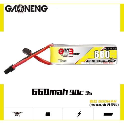 2PCS Gaoneng GNB 660mAh 3S 11.4V 90C/180C HV Lipo Battery XT30 Plug for FPV Racing Drone M2 Helicopter F3P UAV RC Drone