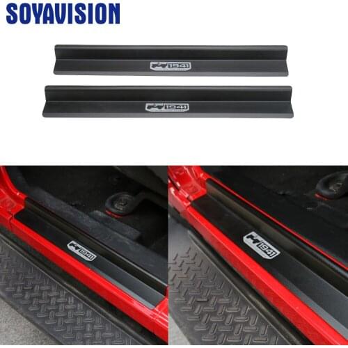 Auto Car Door Sill Strip Guard Doors Plate Scuff Protection Front Rear 4 Door Step Scratch Sticker Cover For Jeep Wrangler JK