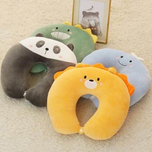 Car Neck Headrest Pillow Cute Animals U Shaped Travel Pillow Safety Car Seat Cushion Cover Neck Support Headrest Auto Accessorie