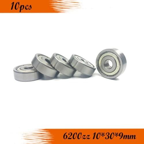 Free shipping 6200ZZ 2Z 10*30*9mm Metal Shields Deep Groove Ball Bearing 10mm x 30mm x 9mm