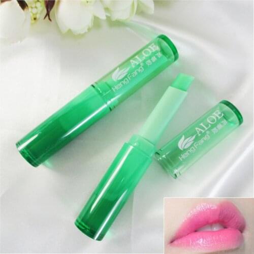 Brand Makeup Aloe Lip Balm Matte Lipstick Temperature Change Color Cute Lip Balm Moisturizering Lips Care Korean Cosmetics