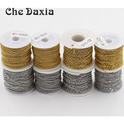 10m/piece DIY necklace Jewelry accessories stainless steel link chains