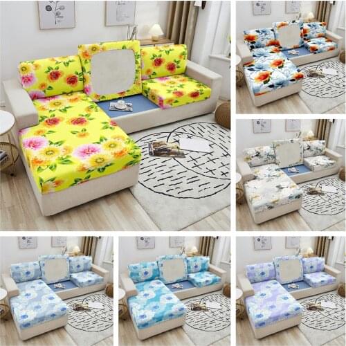 Floral Printed Sofa Seat Cover Chaise Longue Elastic Sofa Seat Cushion Slipcover Couch Covers For Sofa 1/2/3/4 Seater
