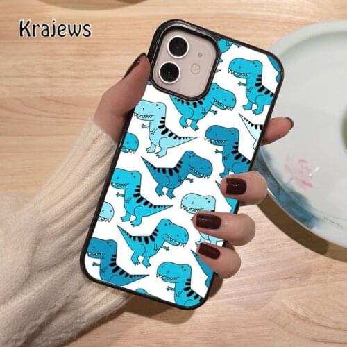 Krajews Crazy Dinosaurs coque Phone Case for iPhone 12 mini 5 6S 7 8 PLUS X XS XR 11 PRO MAX SE 2020 Back Cover Funda Shell
