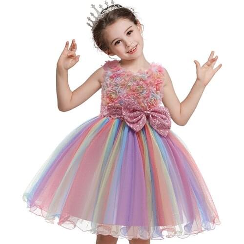 Childrens Dress 2021 Autumn New Baby Girl Princess Cake Dresses For Girls Christmas Evening Dresses Flower Kids Evening Dresses