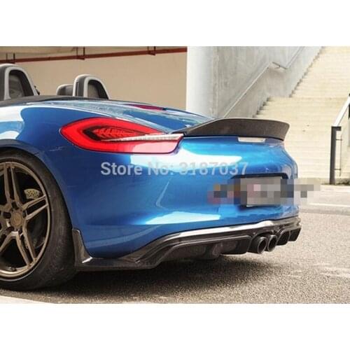 For Boxster Cayman 981 REAR WING TRUNK 14-16 Carbon Fiber Rear Roof Spoiler Wing Trunk Lip Boot Cover Car Styling