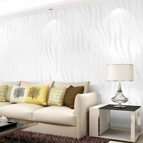 Home Decor White Strip 3D Wallpaper papel de parede Damask Wall Paper for Living Room Bedroom TV Sofa Background