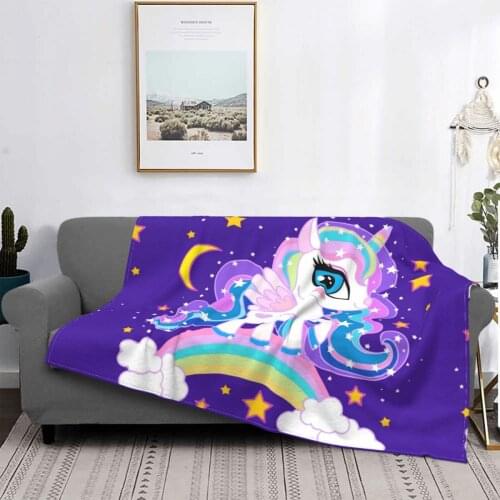 Unicorn Horse Magical Art Blanket Fleece Printed Pastel Multi-function Ultra-Soft Throw Blankets for Home Office Quilt