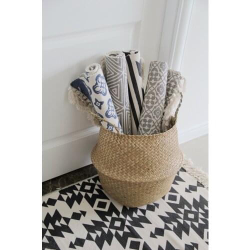 Export American and European Carpet 100% Cotton Printed Tassel Floor Mat For Livingroom Bathroom Absorb Water Bedside Rug