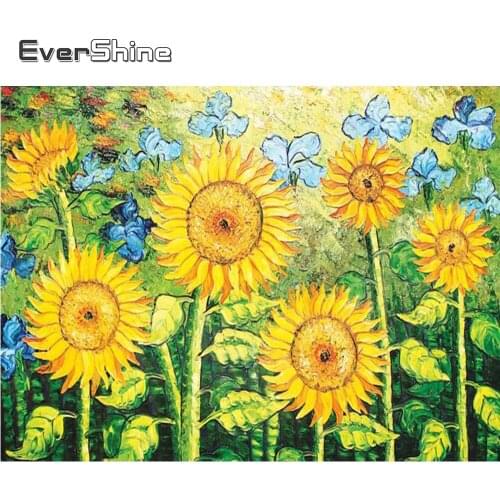 EverShine Sunflowers Diamond Art Mosaic Kits Diamond Embtoidery Flowers Picture Rhinestones Bead Picture Sale Gift Wall Decor