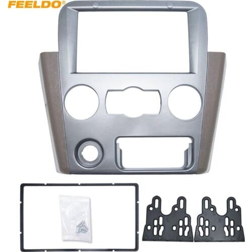 FEELDO Car 2DIN Audio Radio Fascia Frame For Mitsubishi Lancer 06-15 Stereo Plate Trim Panel Dash Mount Kit#4714