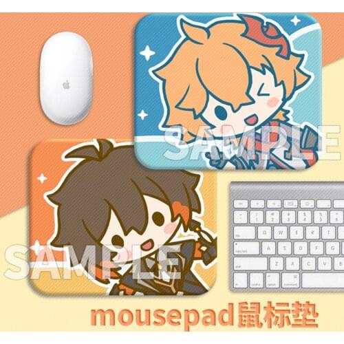 Anime Genshin Impact Tartaglia Venti Xiao Zhongli Cartoon Mouse Pad Computer Mice Pad Desktop Gaming Mat Playmat Otaku Cosplay