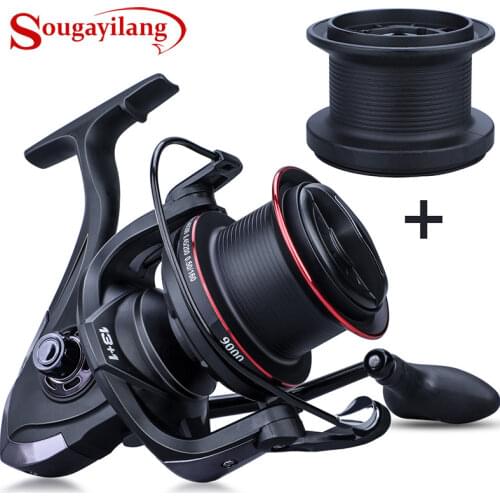 Sougayilang TP8000-1000 Spinning Reel 13+1BB 4.1:1 Spinning Fishing Reel 15KG Max Drag Power Spinning Reel Send Spare Line Spool
